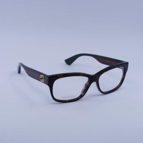 Gucci GG0278O 012 Eyeglasses Havana 55mm Rectangle Frame - Picture 1 of 11